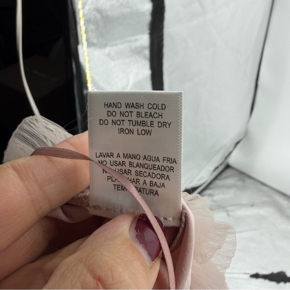 NWT HYACINTH HOUSE blush tulle top pink sz XS flaws strapless - Picture 10 of 10